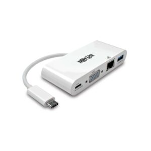 Tripp Lite Adaptador Multipuerto USB-C VGA USB-A GbE Carga PD Blanco