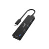 Genius Hub USB-C de 4 Puertos Compacto Negro