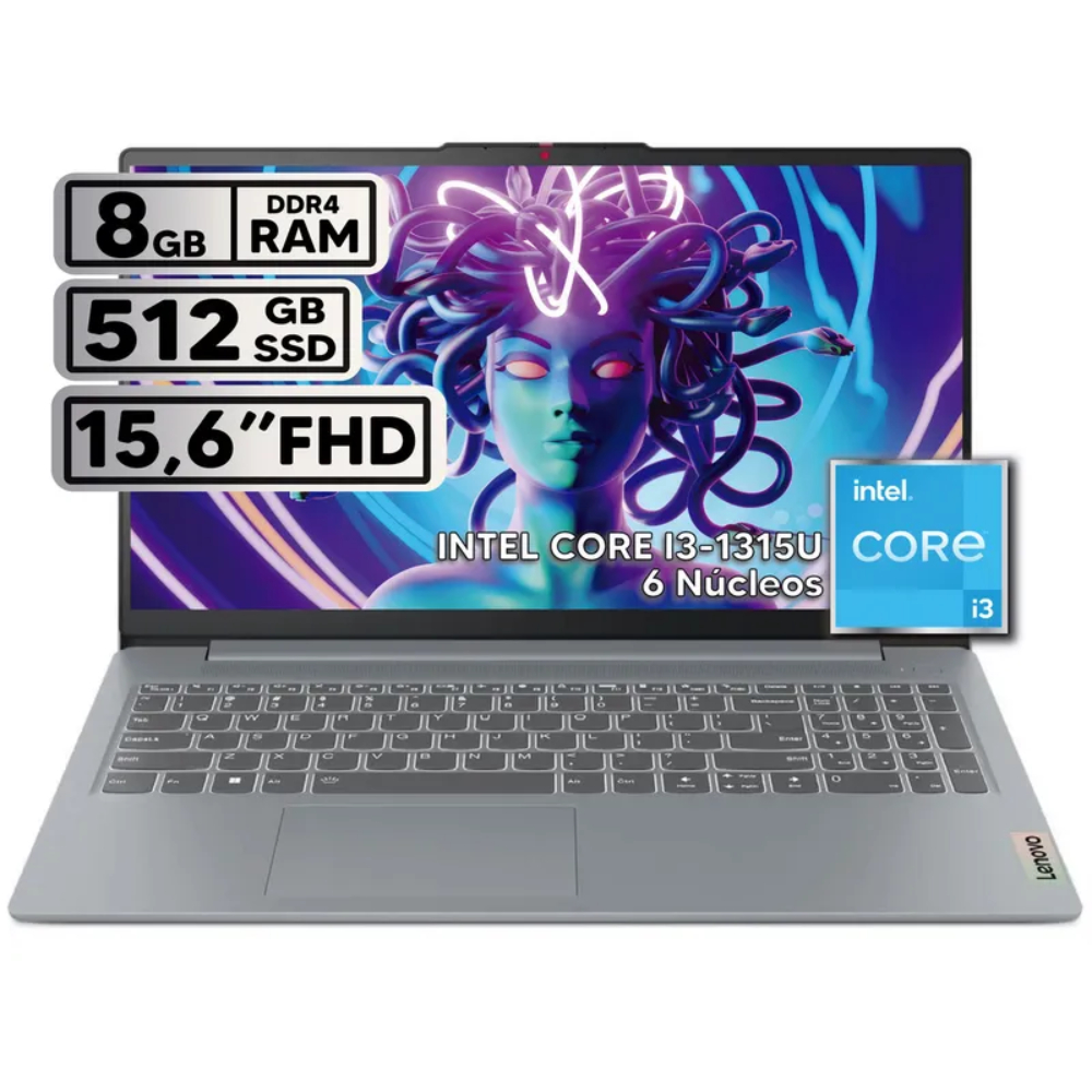 Lenovo Portátil IdeaPad Slim 3 15IRU8 Core i3 8GB 512GB FHD