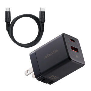 Adata Cargador 35W Negro USB Type-C y USB Type-A con Cable 1.5m