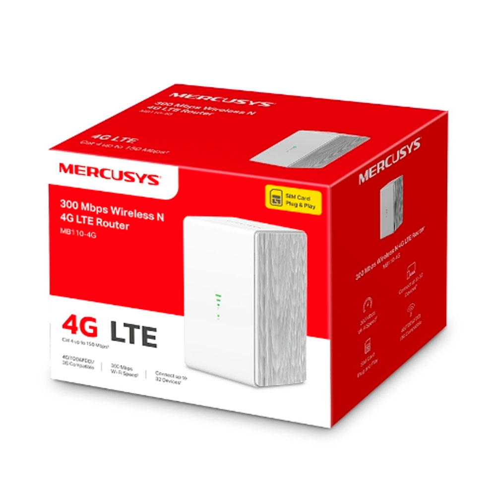Mercusys Router Inalámbrico 4G LTE 300Mbps Blanco MB110-4G - Imagen 4