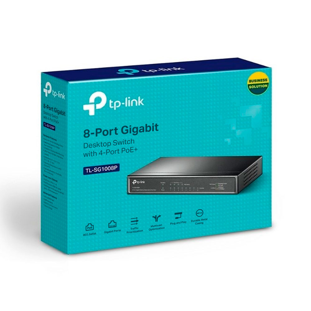TP-Link Switch No Administrable 8 Puertos Gigabit 4 PoE TL-SG1008P